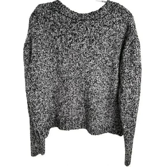 H&M Divided Women's M Black and White Marled Knit Pullover Sweater Long Sleeve - Picture 6 of 9